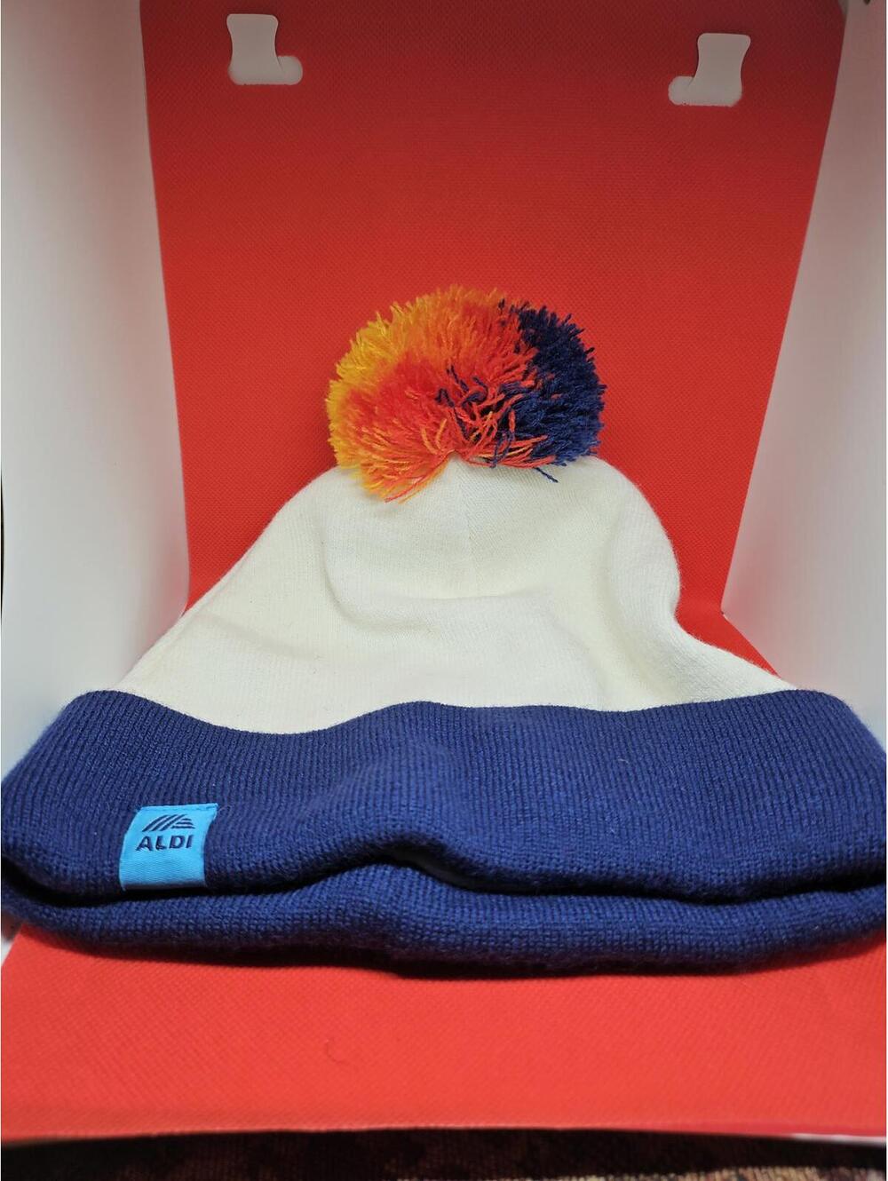 Aldi Gear 2023 Beanie Winter Stocking Hat with Multi Color Pom Pom One Size